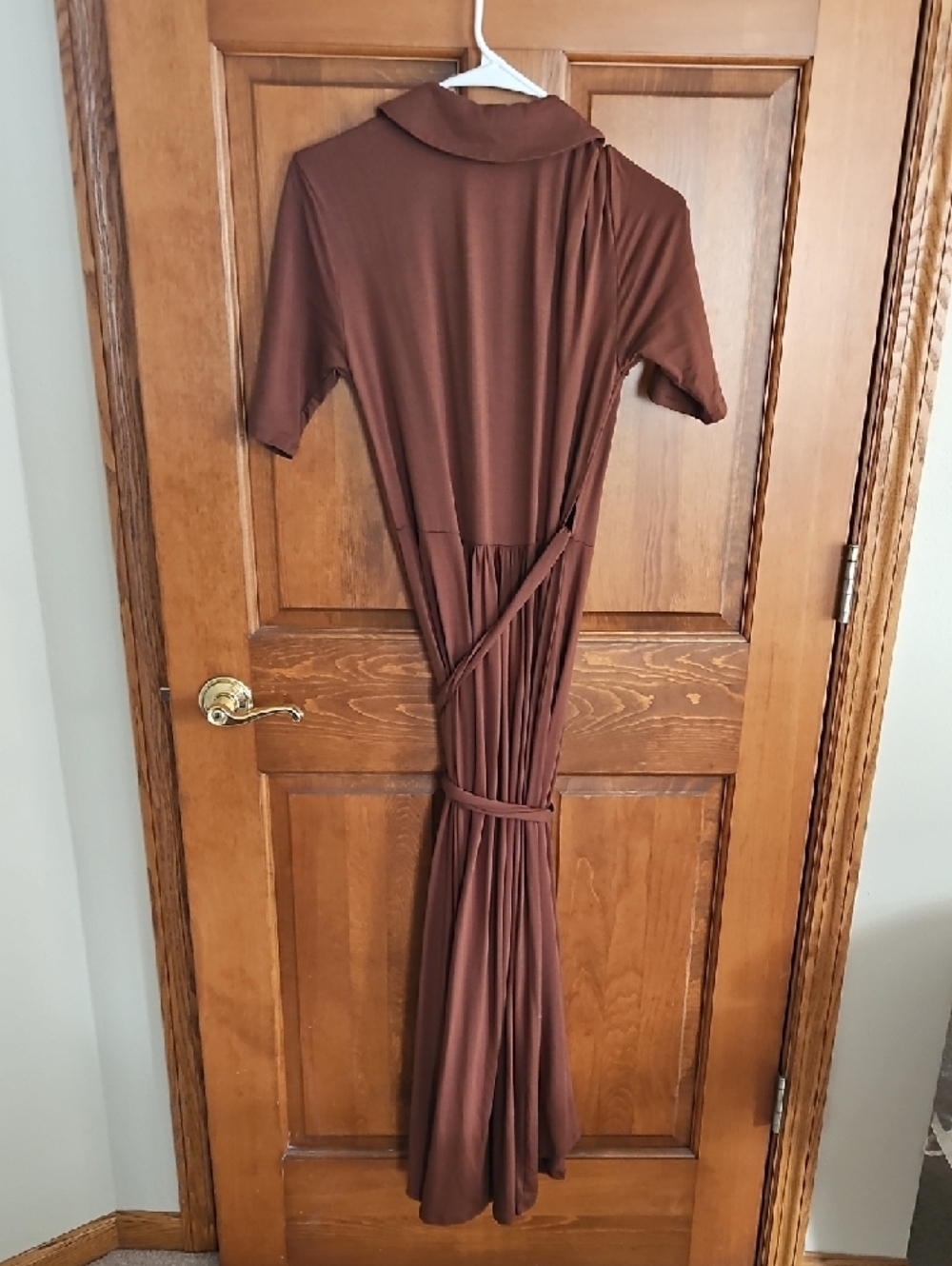Quince Brown Maxi Wrap Dress - Picture 4 of 11